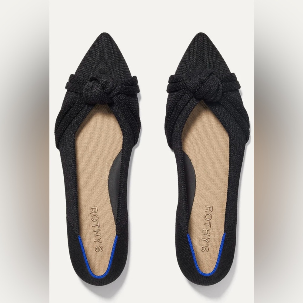 Rothy’s The Knot Point II black flats size 9.5 EUC